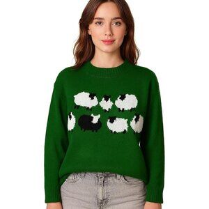 Women's Black Sheep Sweater Cosplay Halloween Christmas Pullover Large